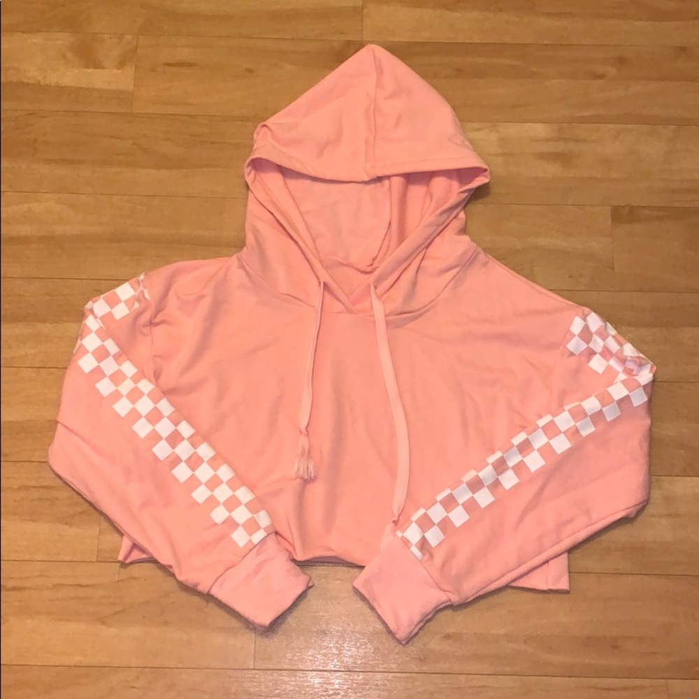 Baby pink cropped hoodie